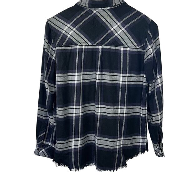 RAILS Women’s Leo Snap Front Plaid Flannel Shirt Black/White Size Small - Picture 9 of 13